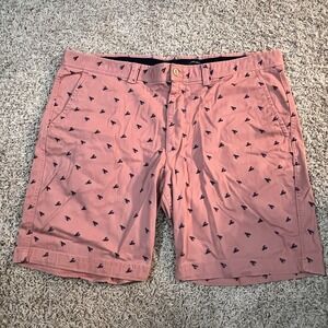 St. John's Bay Power Stretch Chino Shorts Men's Size 44 Bermuda Washed Lobster